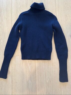 RALPH LAUREN SPORT! “LAUREN NAVY”COTTON! Ribbed Turtleneck Sweater! CLASSIC!
